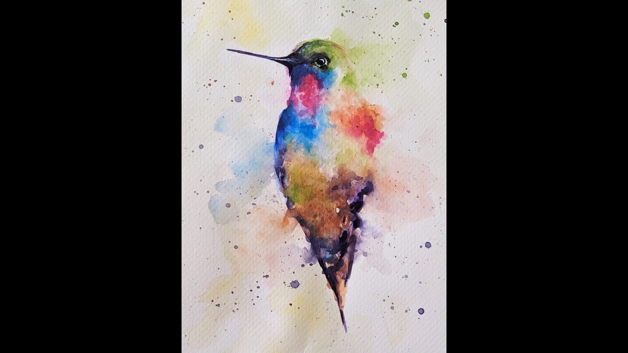 Clase de pintura en acuarelas - Colibrí