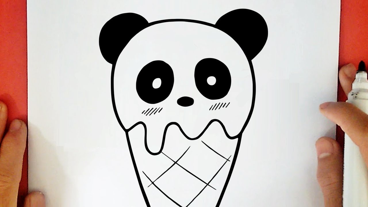COMO DESENHAR UM SORVETE DE PANDA KAWAII