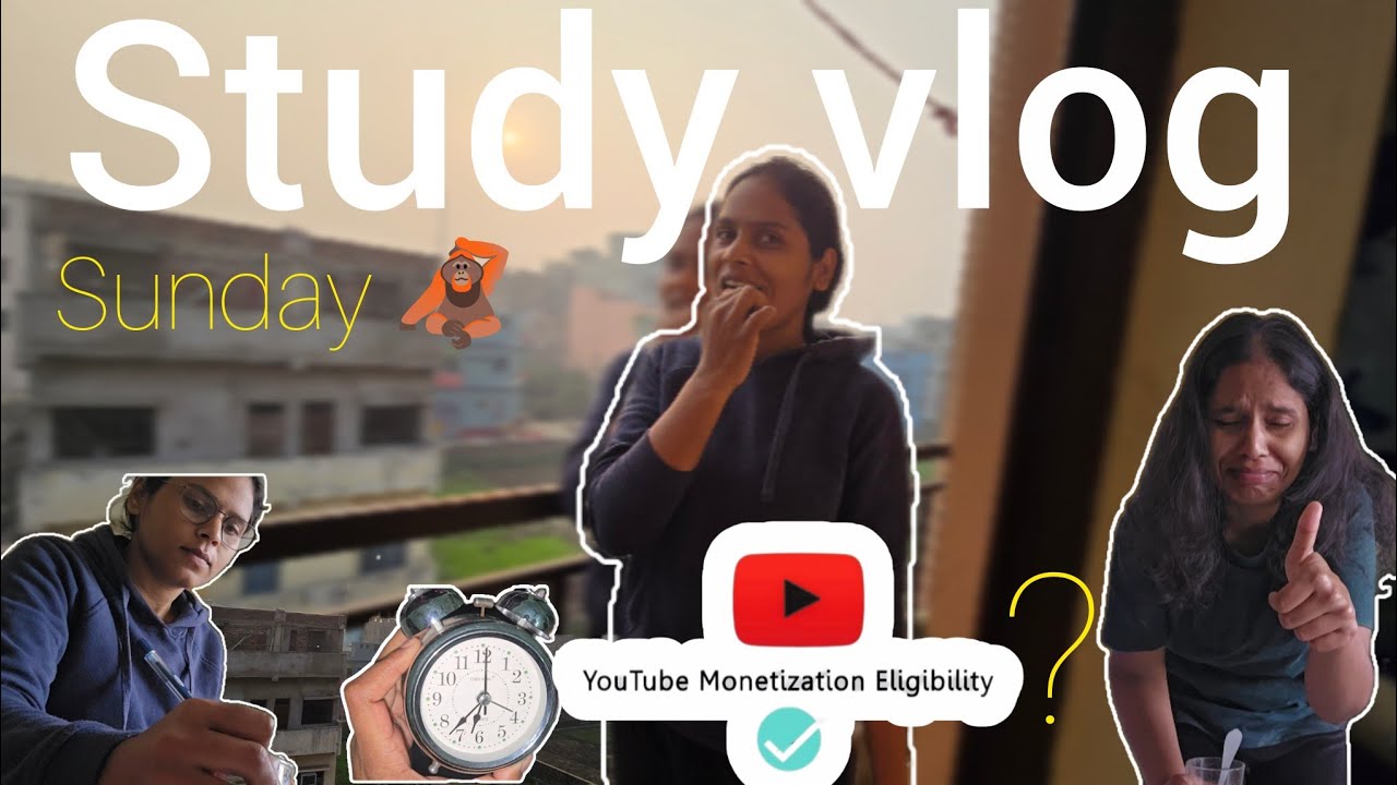 Study Vlog | Sunday Grind 📚 | YouTube Monetization Eligibility Struggle 😭 | CTET | DSSSB | #study 