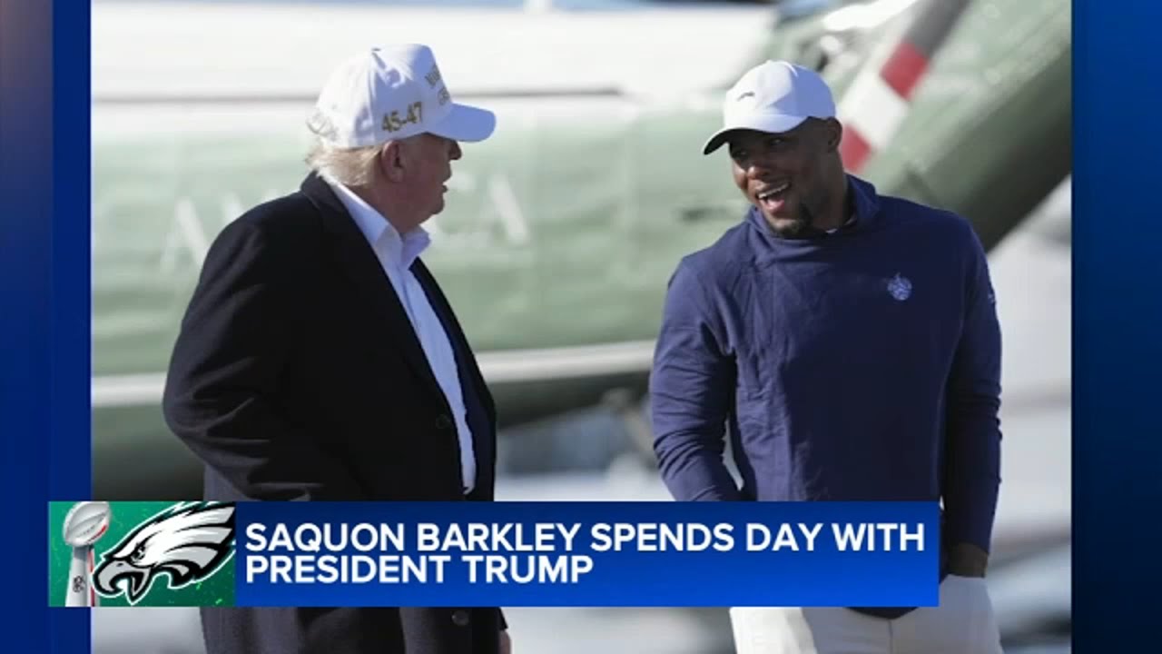 Saquon Barkley hangs out with Trump ahead of Eagles Super Bowl White House visit