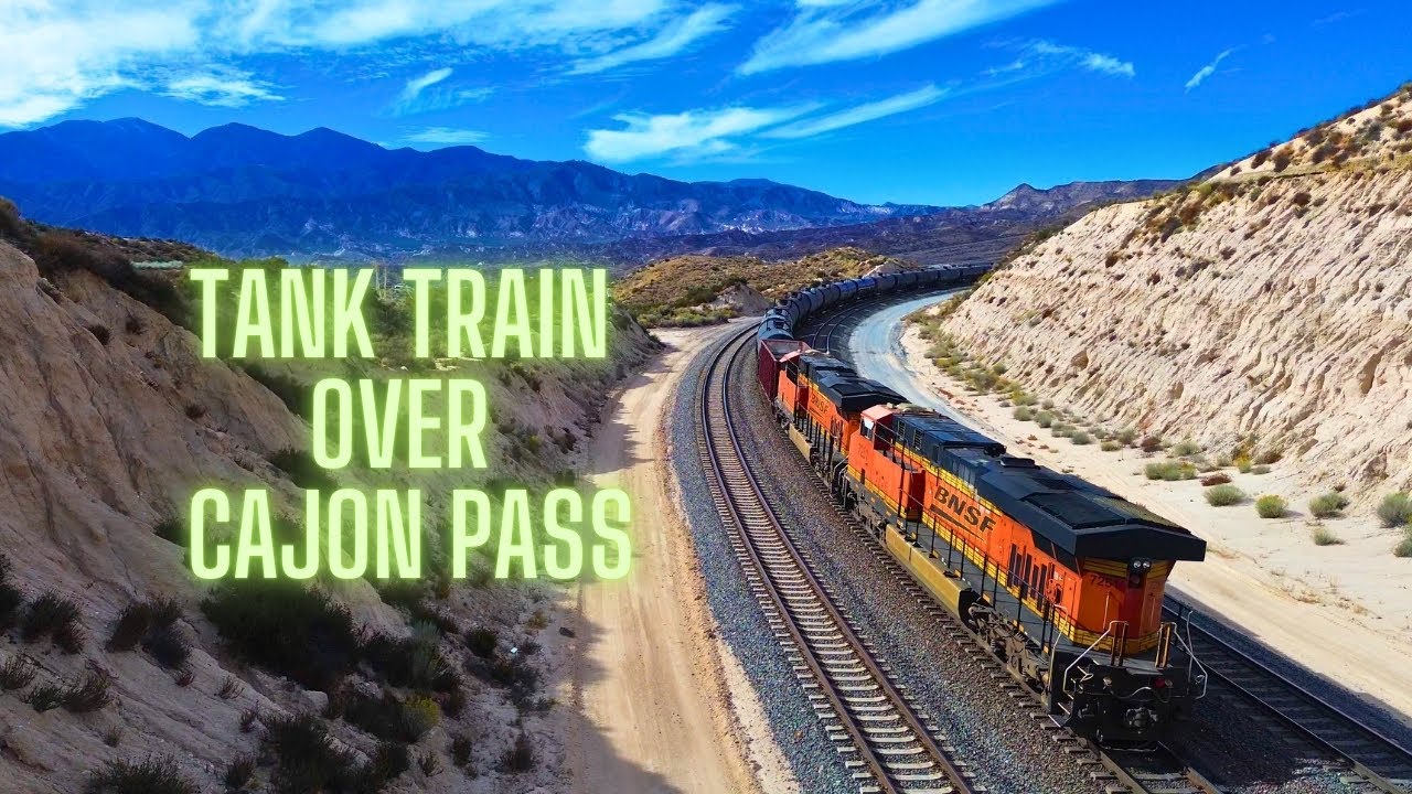 HUGE TANK TRAIN BEGINS IT'S DESCENT OF CAJON PASS - Climbing over the SUMMIT - RAW Power Audio! 2024