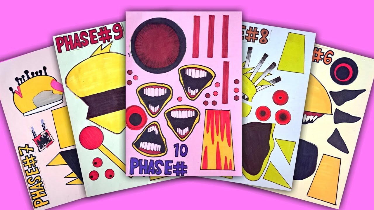 [Paper DIY] Phase 6 vs Phase 7 vs Phase 8 vs Phase 9 vs Phase 10 - Sprunki Sticker Book - SIMON #10