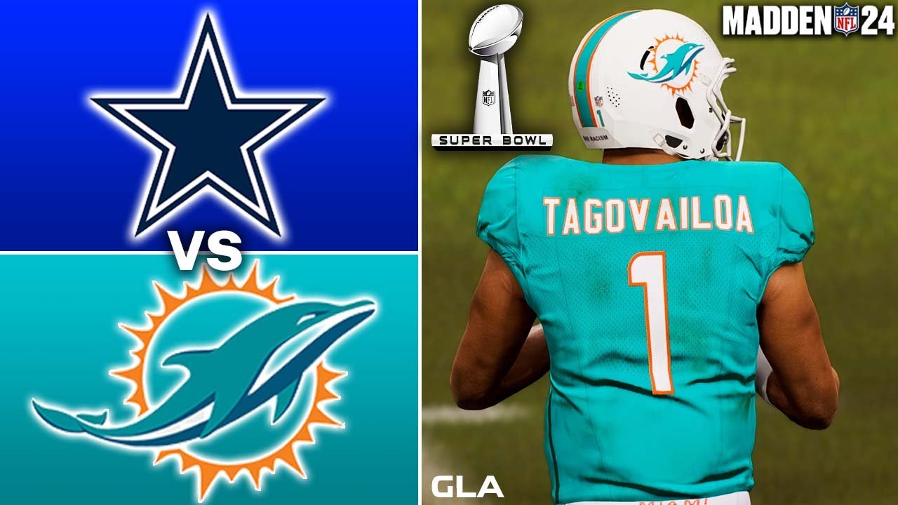 Madden 24 - Dolphins vs. Cowboys Super Bowl 58 Simulation Gameplay PS5