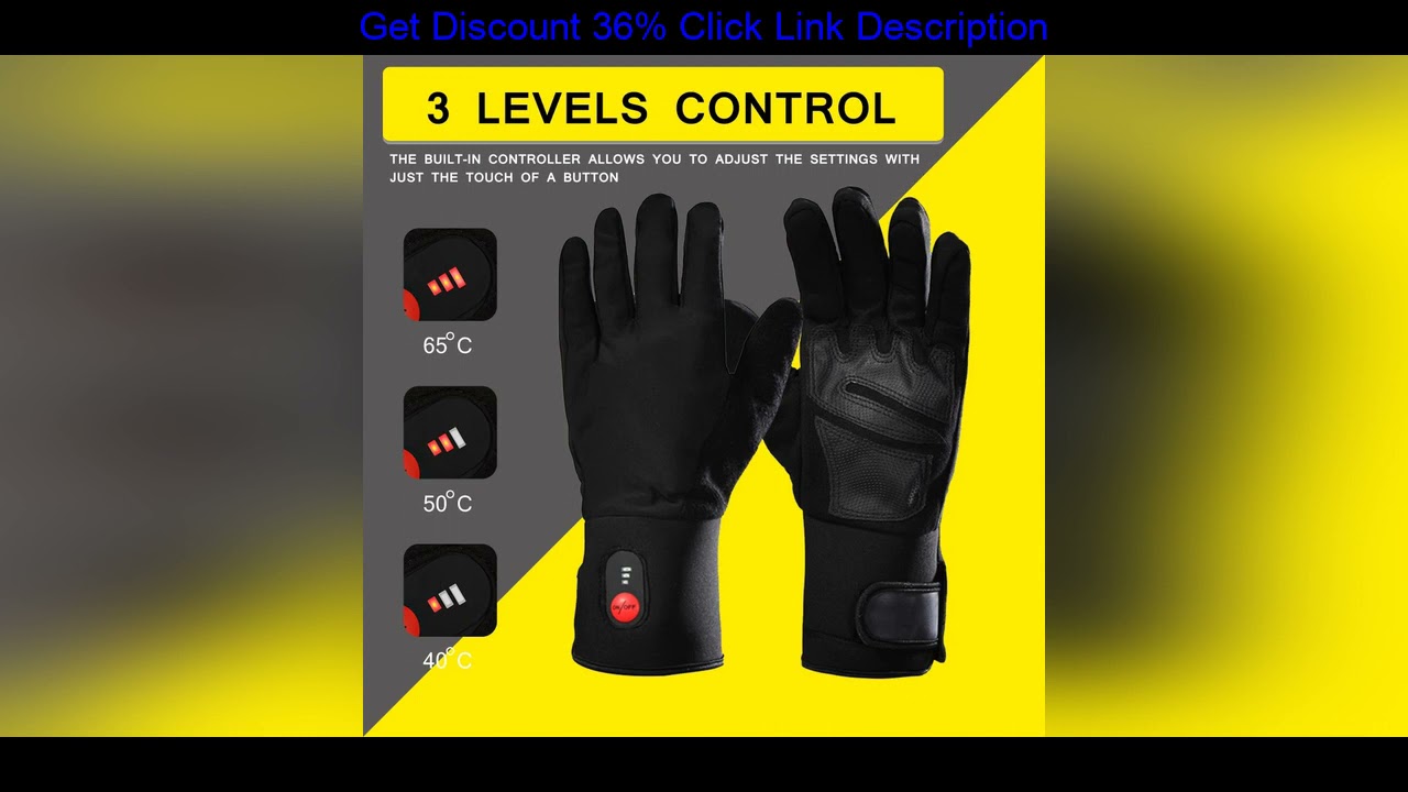 Slide Savior Winter 7.4V Rechargeable Battery Heated Thin Gloves  Electric Thermal for Bicycling Mo