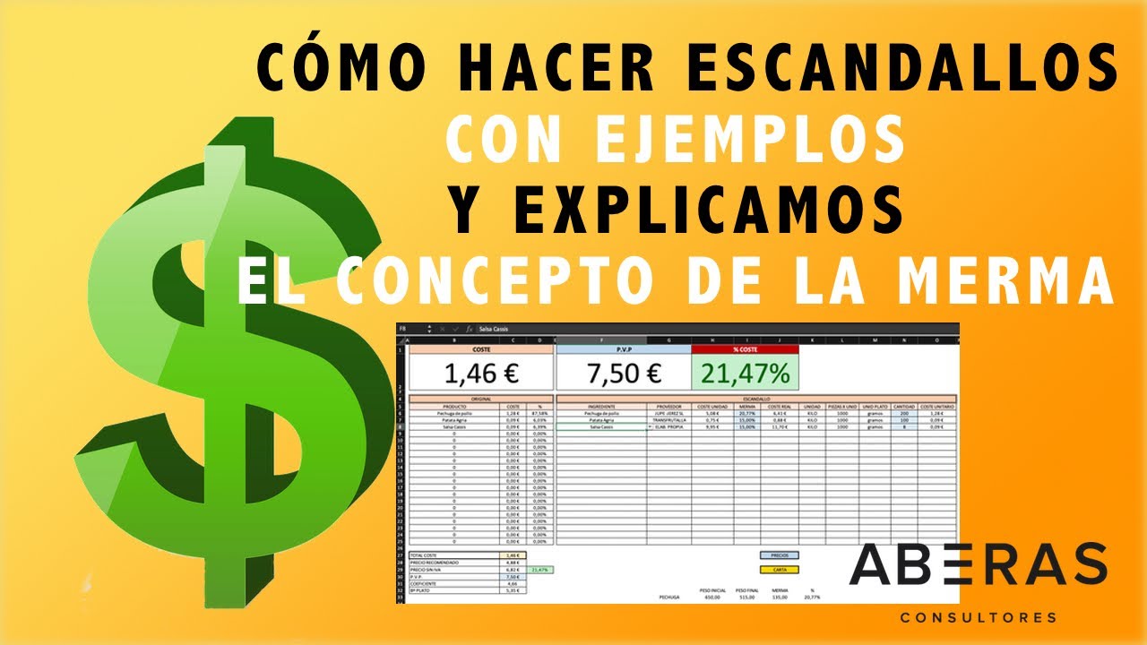 HACEMOS ESCANDALLOS EN EXCEL CON MERMA Y EXPLICAMOS EL CONCEPTO
