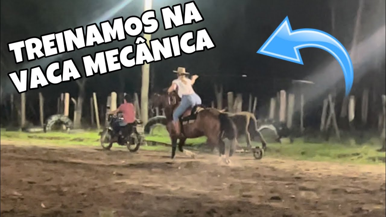 FUI TREINAR COM O MEU CAVALO NA VACA MECÂNICA!