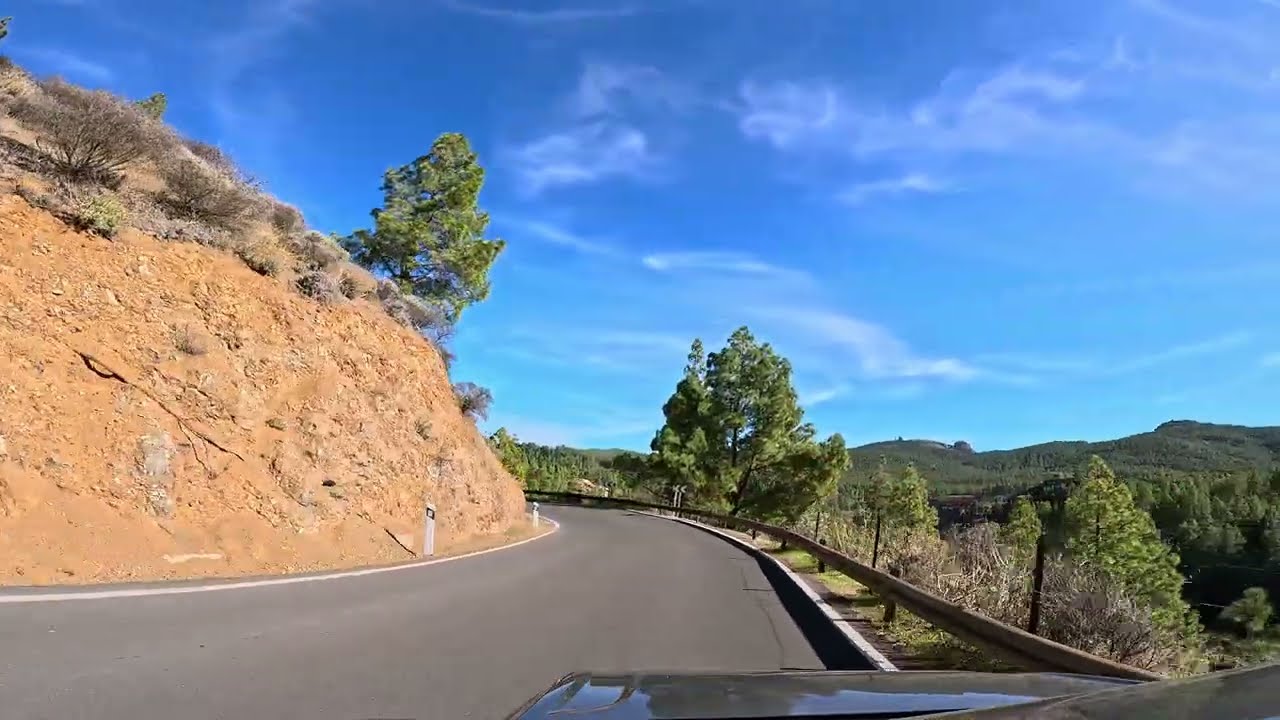 ruta de coche 🚘 MONTAÑAS DE gran CANARIA 4K
