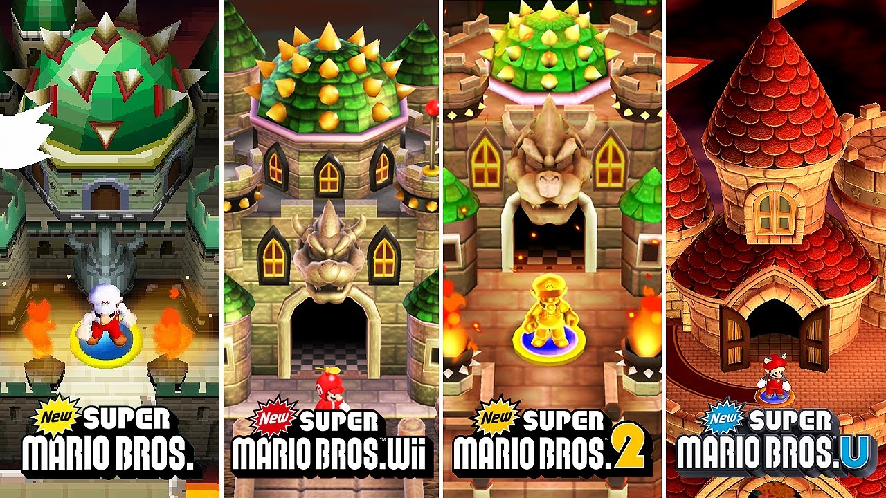New Super Mario Bros Series - All Final Castles