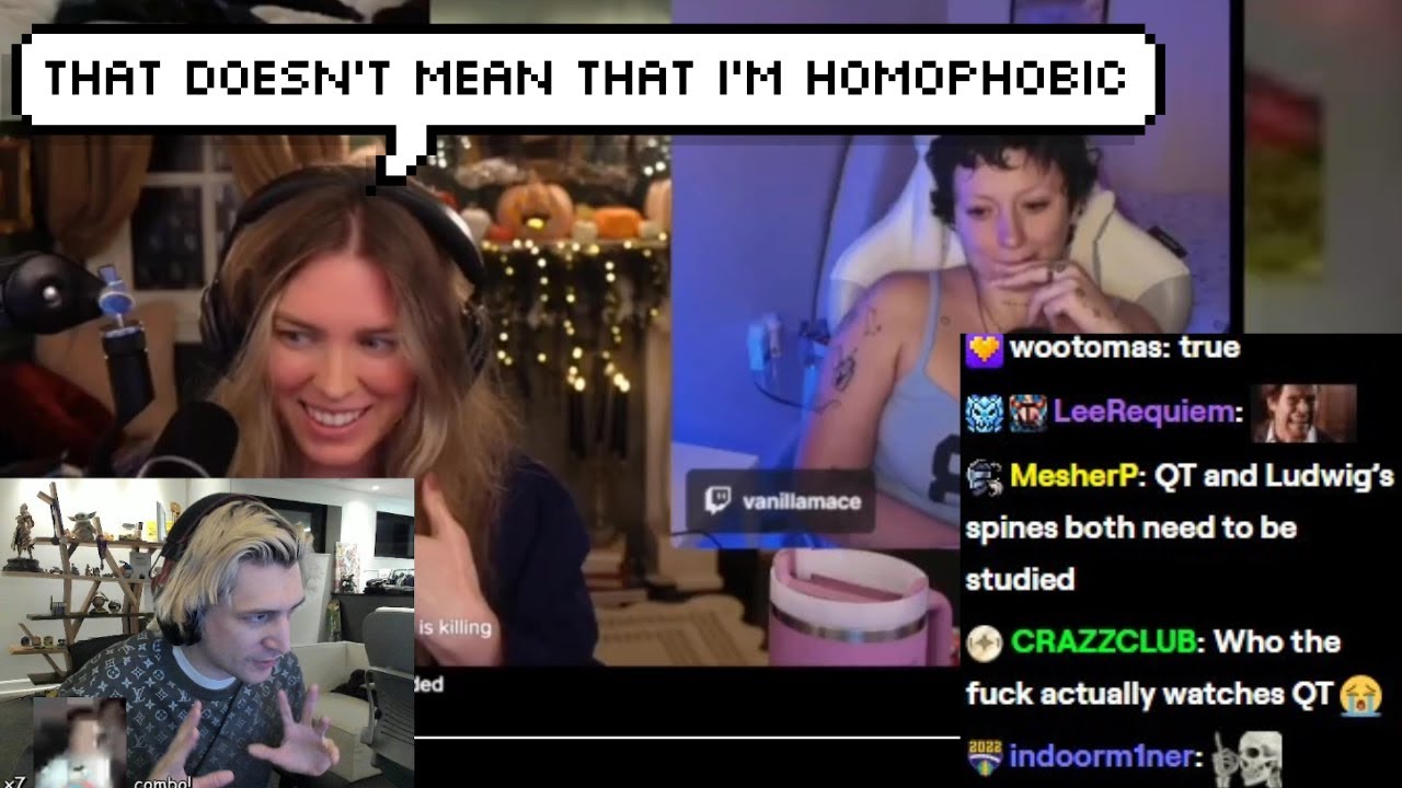 xQc отреагировал на то, что QTCinderella защищает связи с кланами FaZe после критики за гомофобию