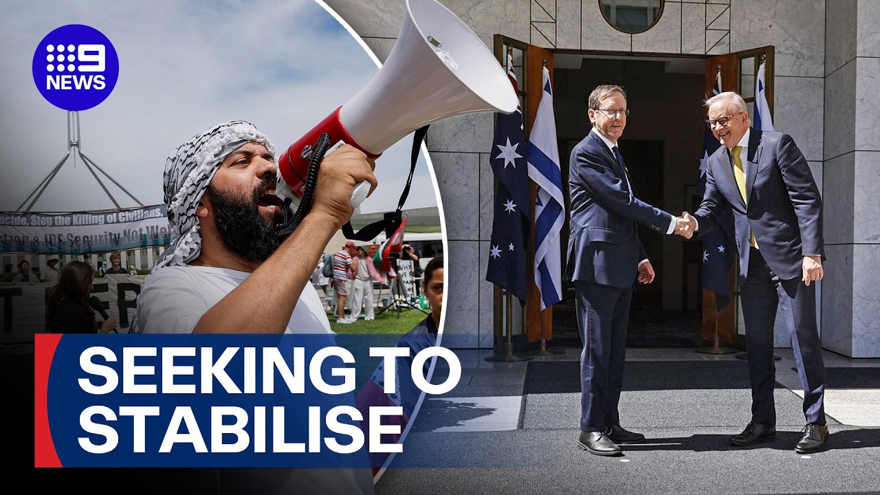 Israeli President is welcomed to Canberra | 9 News Australia