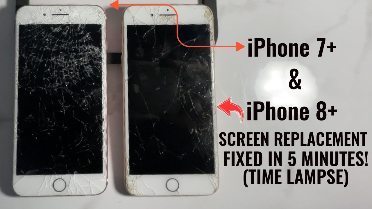 Fixing iPhone 7+ & 8+ Badly Cracked Sceens in 5 Minutes (Time-Lapse)