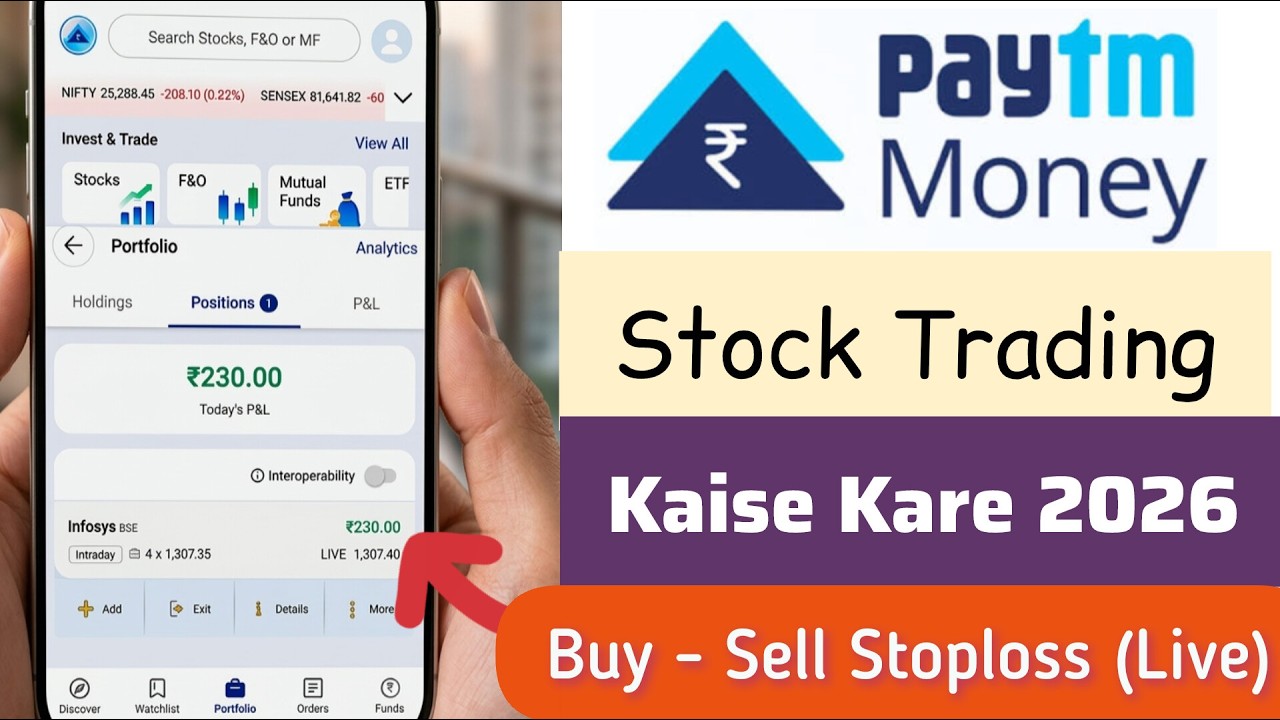 Paytm Money Stock Trading Kaise Kare 2026 | Paytm Money App Me Share Buy Sell, Intraday, Stop Loss