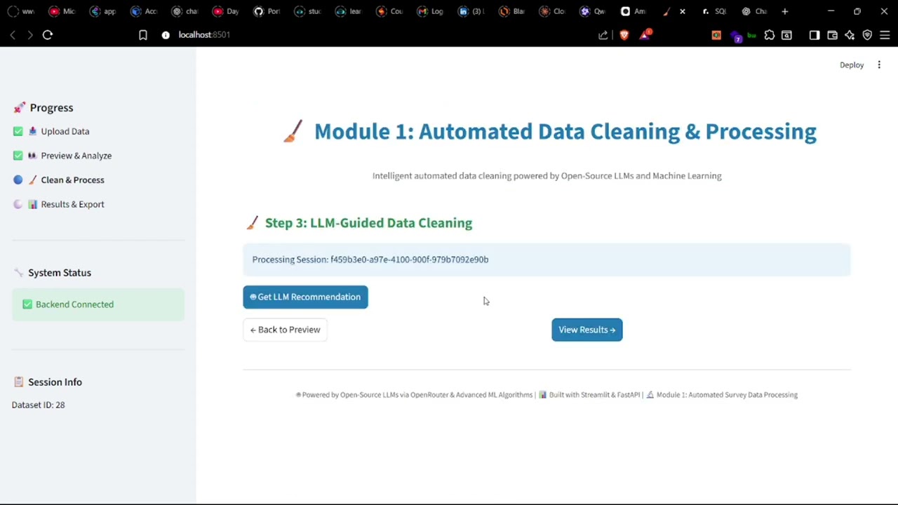 SurveyAI: Automated Data Cleaning & Reporting | Module 1  Demo (POC)