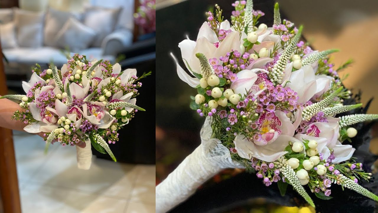 Wedding flower bouquet tutorial | How to make Wedding flowers bouquet with Orchid. | Flower Roses