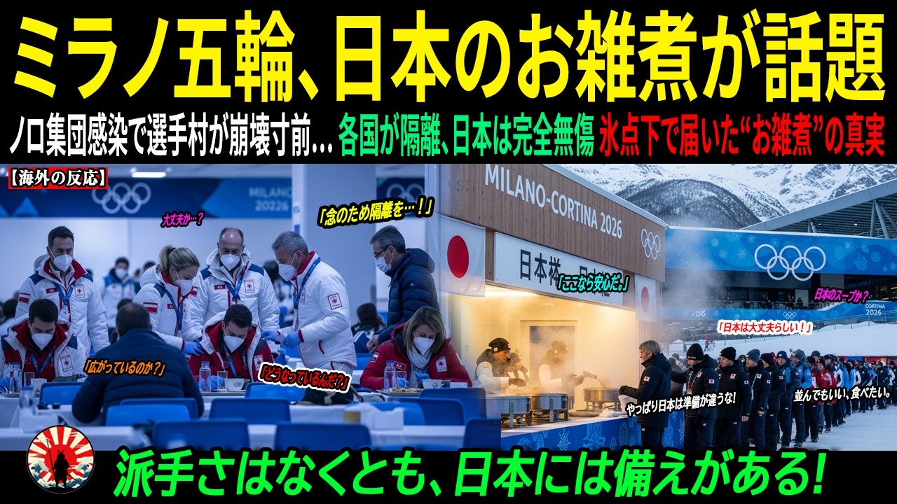 【海外の反応】ミラノ五輪で何が起きたのか？「一口でいいから食べたい！」選手村騒然、日本が用意した約2億4千万円の秘密とお雑煮――イタリア全土震撼 ｜海外感動ストーリー｜AI物語