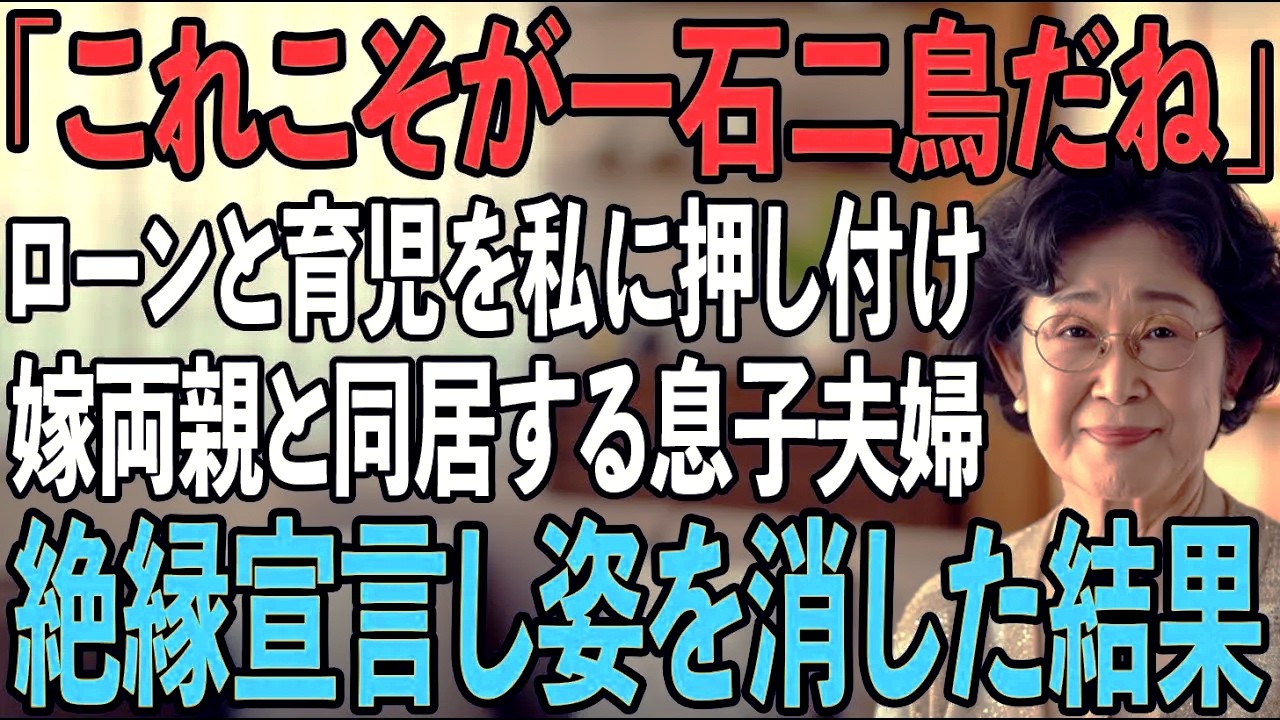 結婚式の一週間後から嫁の両親と二世帯生活を始めた息子夫婦。「ローンは援助しろ」「育児手伝え」と次々要求し…我慢の限界で激怒した私たち夫婦が2人に下した制裁とは…【シニアライフ】【60代以上の方へ】