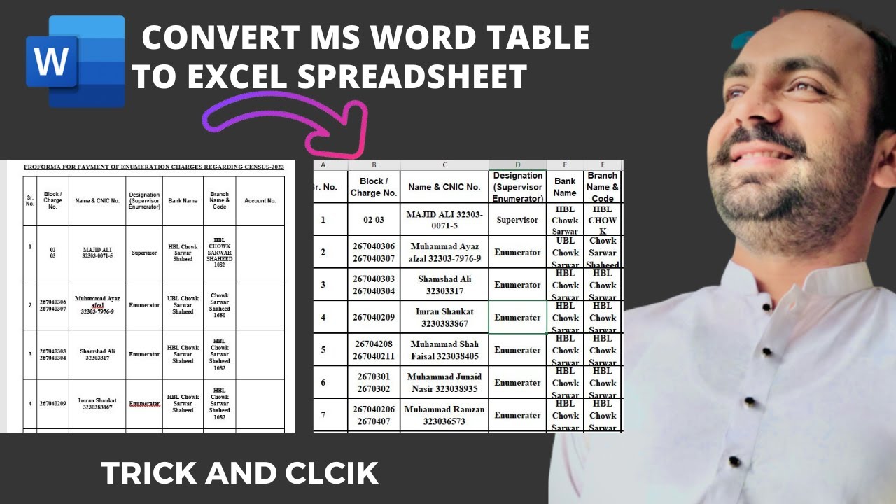 How to Exact Copy & Paste Word Table into Excel Data | Convert MS Word Table to Excel Spreadsheet
