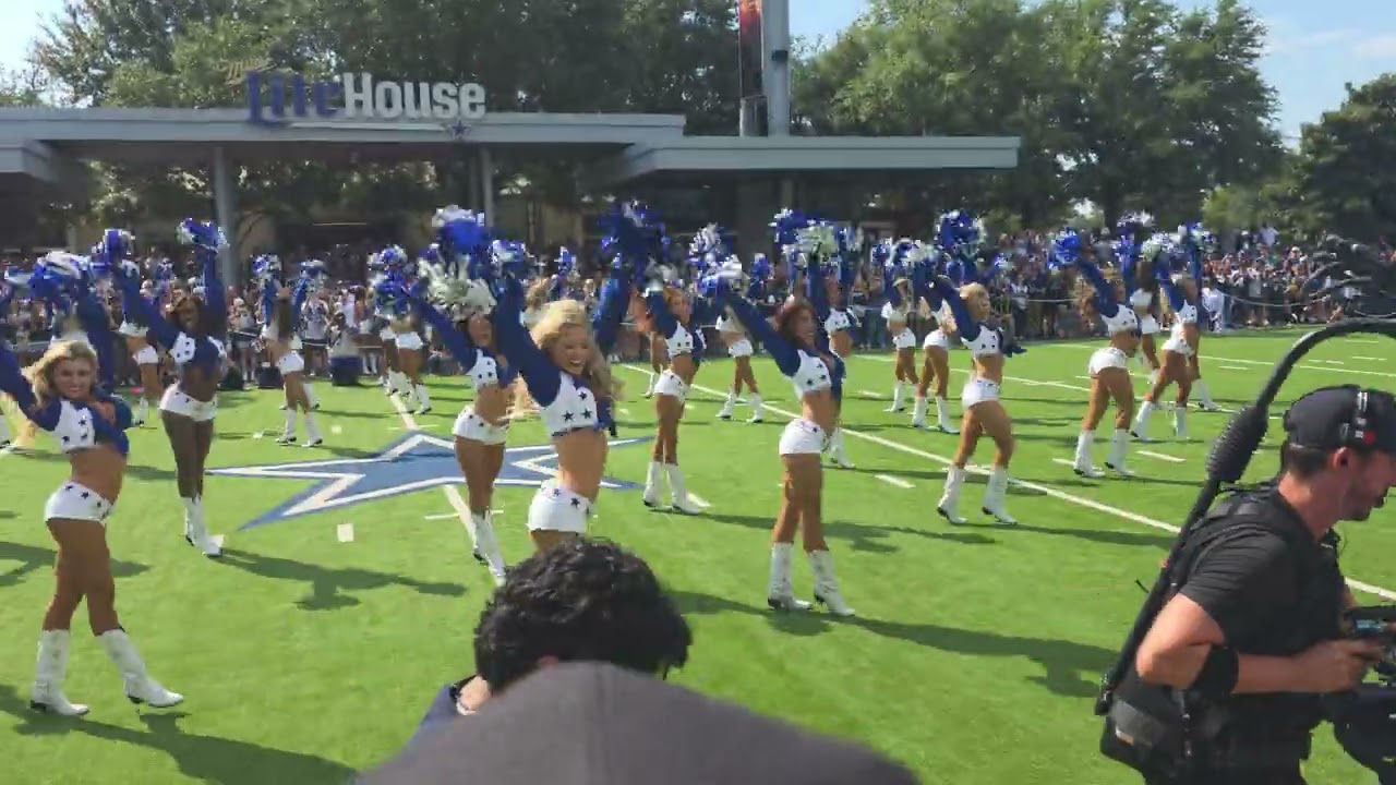 Dallas Cowboys Cheerleaders Miller Lite House performance 9/14/25 vs NY Giants view from north Megan