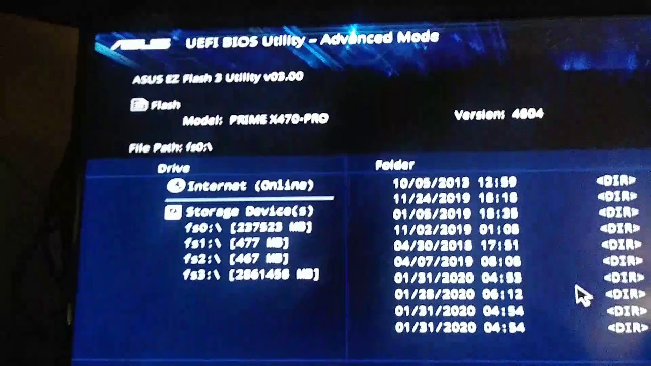 ASUS X470 Prime Pro, Bios update.