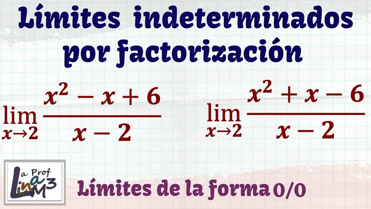 Límites indeterminados con factorización l La Prof Lina M3
