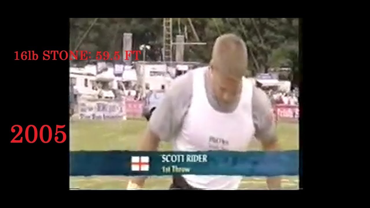 Scott Rider 59.5ft (16lb stone) at the  2005 Clash of the Celtic Giants