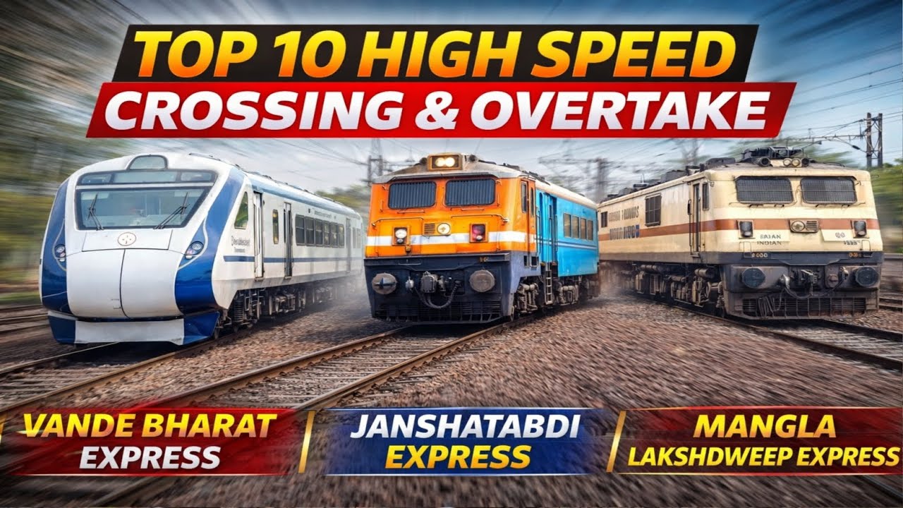 Top 10 High Speed Crossing & Overtake 🚆 | Vande Bharat Express | Janshatabdi | Mangala | Lakshadweep