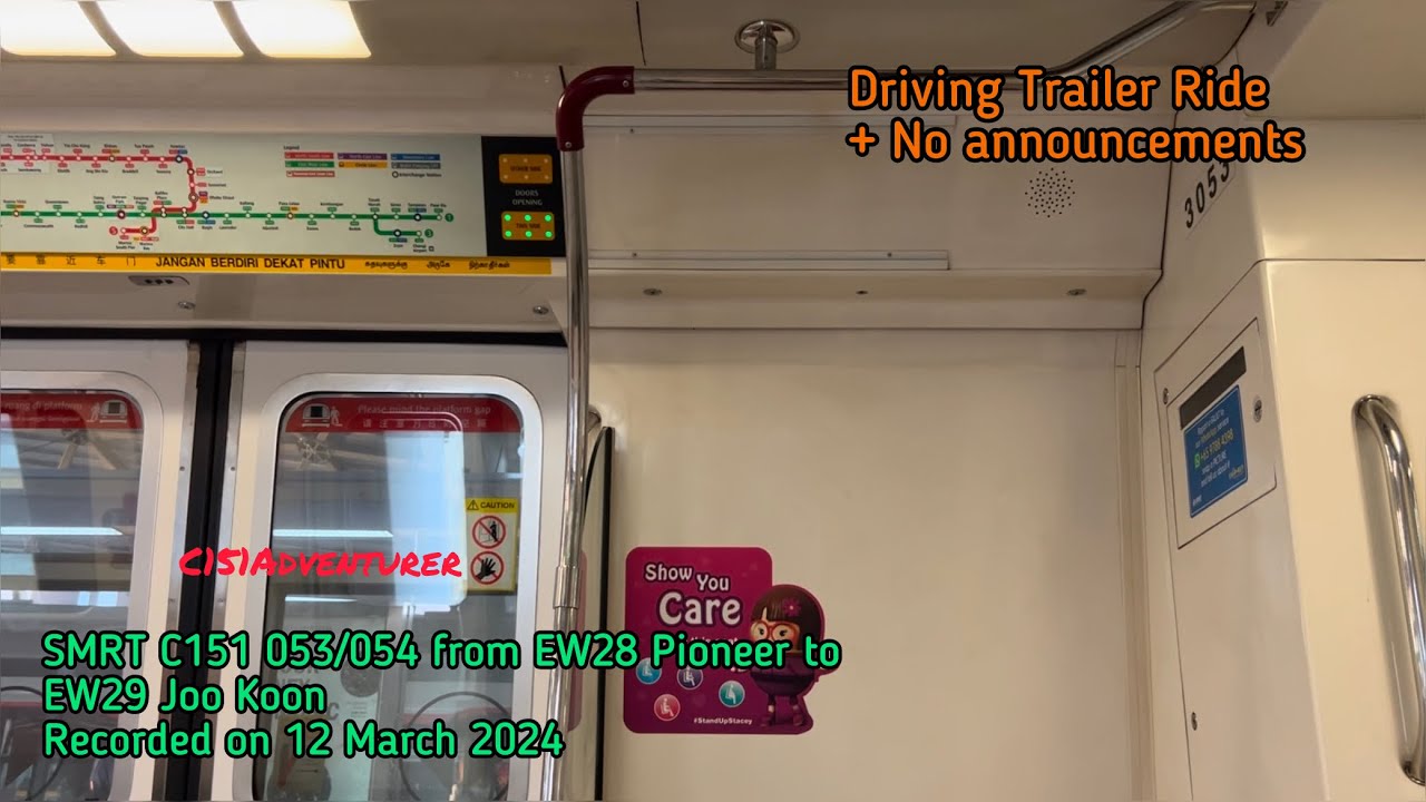 [RETIRED | No Announcement Ride] SMRT C151 053/054 Ride from EW28 Pioneer to EW29 Joo Koon