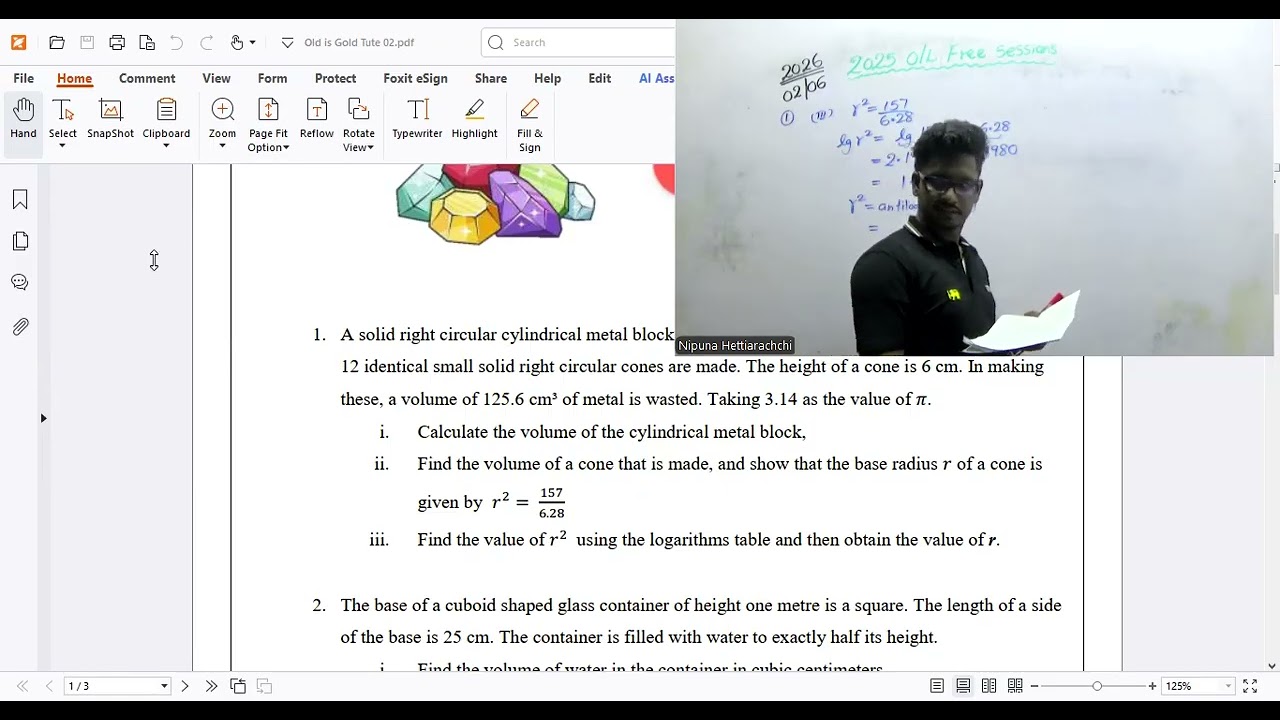 2025 OL Free Session   Volume and Logarithms