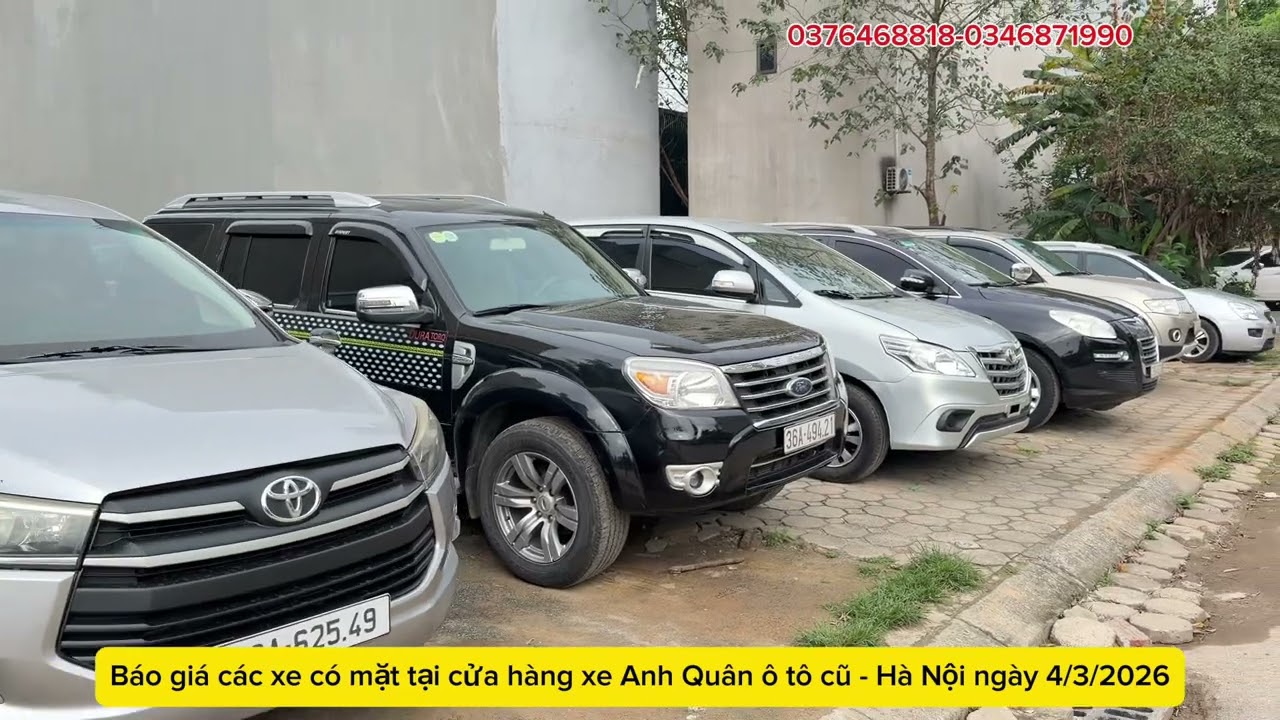 Báo giá các xe có mặt tại cửa hàng Anh Quân ôtô cũ ngày 4/3/2026 