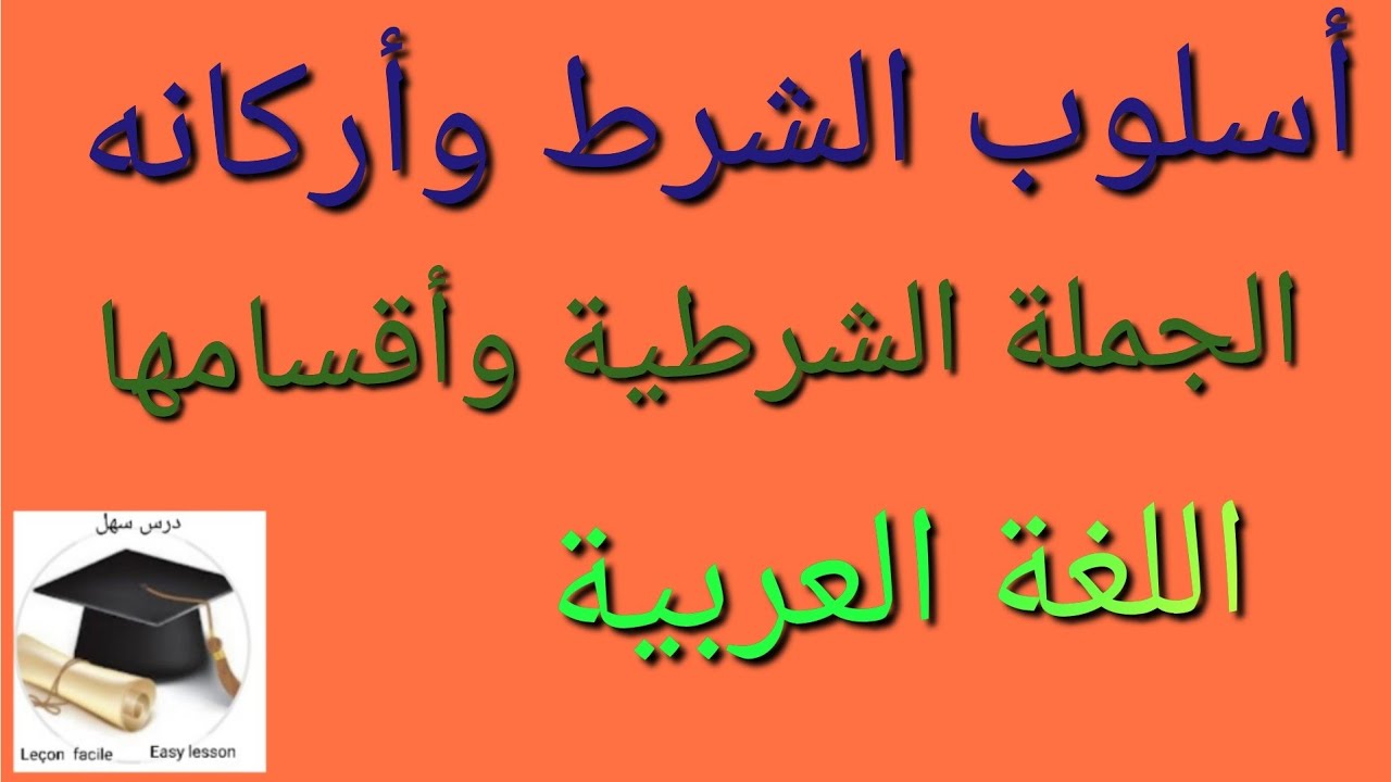 درس سهل /أسلوب الشرط وأركانه (الجملة الشرطية)+هدية 🎁رائعة في وسط الفيديو