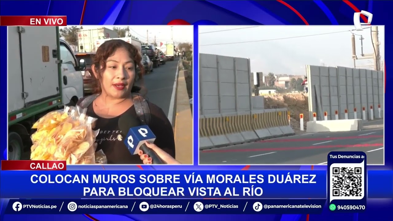 Callao: colocan muros sobre avenida Morales Duárez para bloquear vista al río Rímac