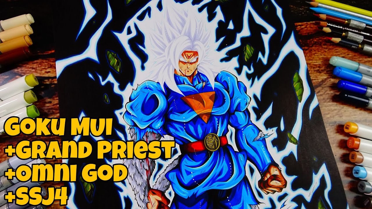 Crazy NEW Form! Drawing Goku MUI Grand Priest Omni God SSj4 | Commission #60 | 4K