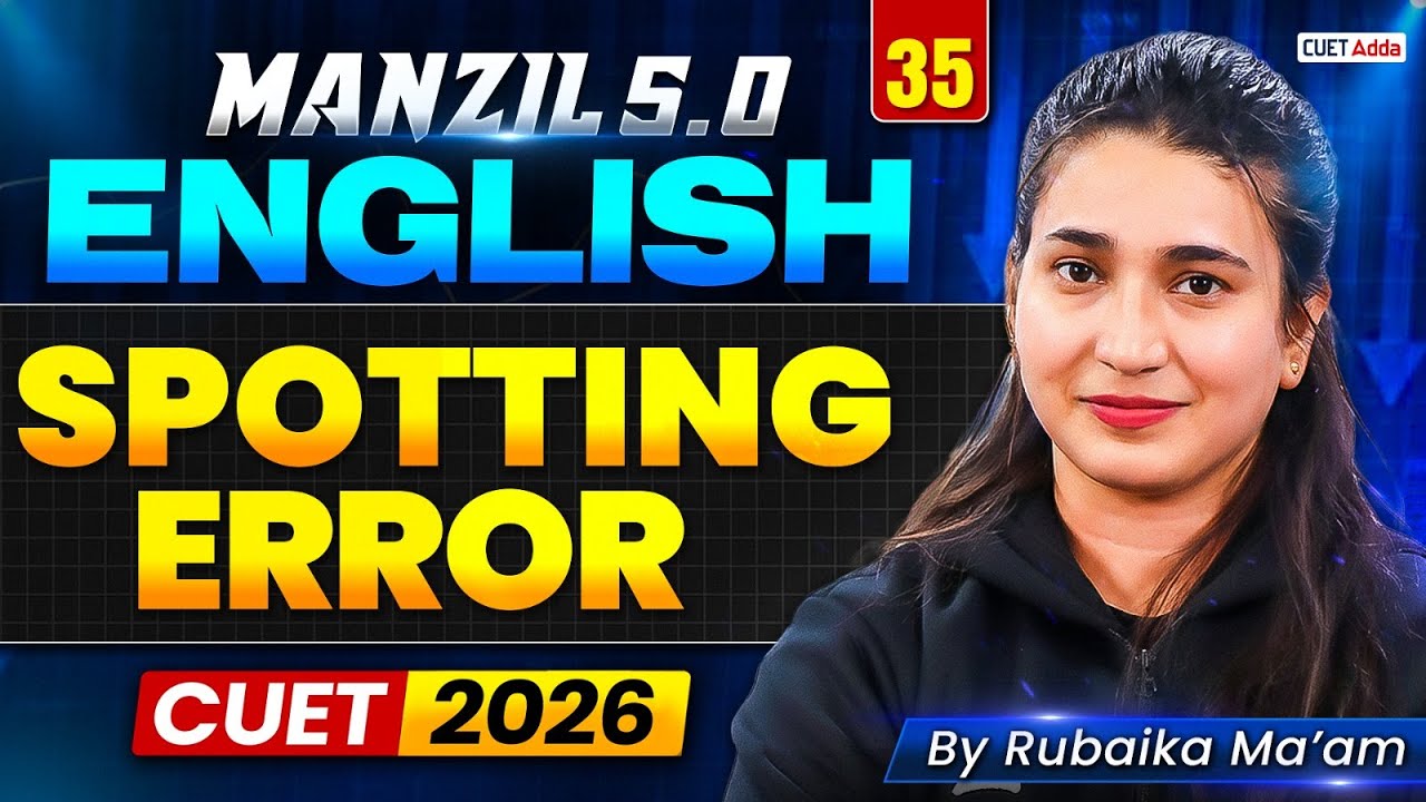 CUET 2026 English | Spotting Error in One Shot | Manzil 5.0