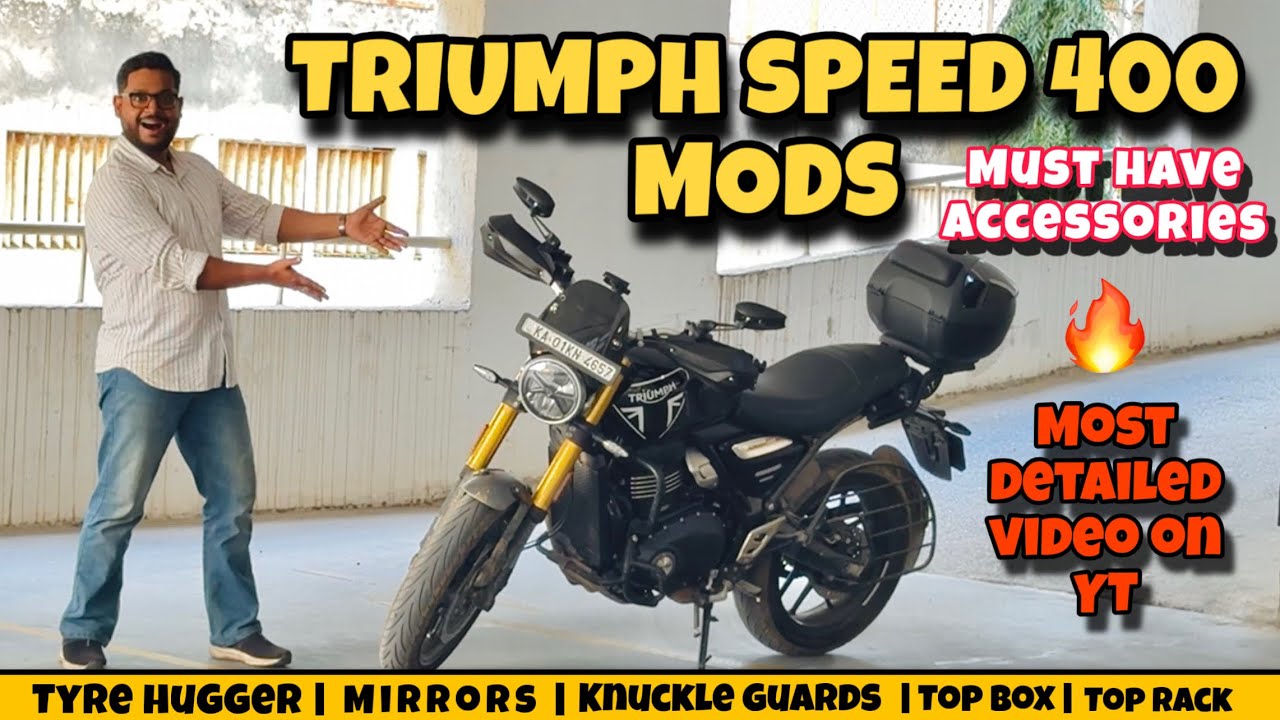 🔥Triumph speed 400 accessories | Modifications on Triumph speed 400 | Custom tyre hugger