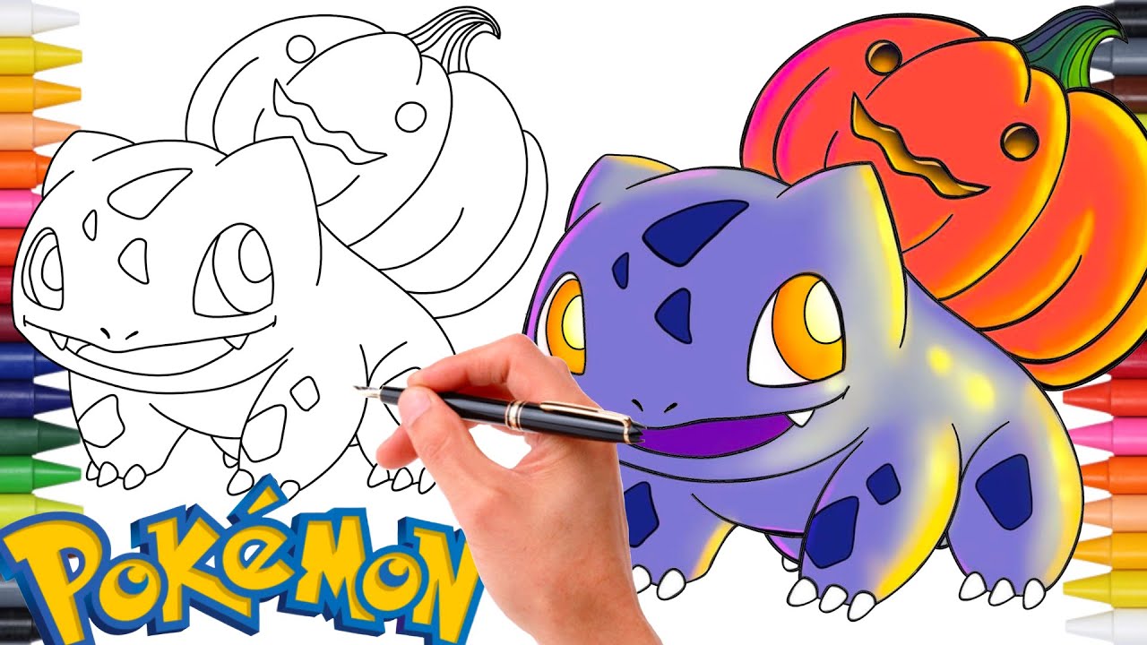 Comment Dessiner LE POK&Eacute;MON HALLOWEEN BULBIZARRE (Bulbasaur) FACILEMENT ! | Halloween Pokemon