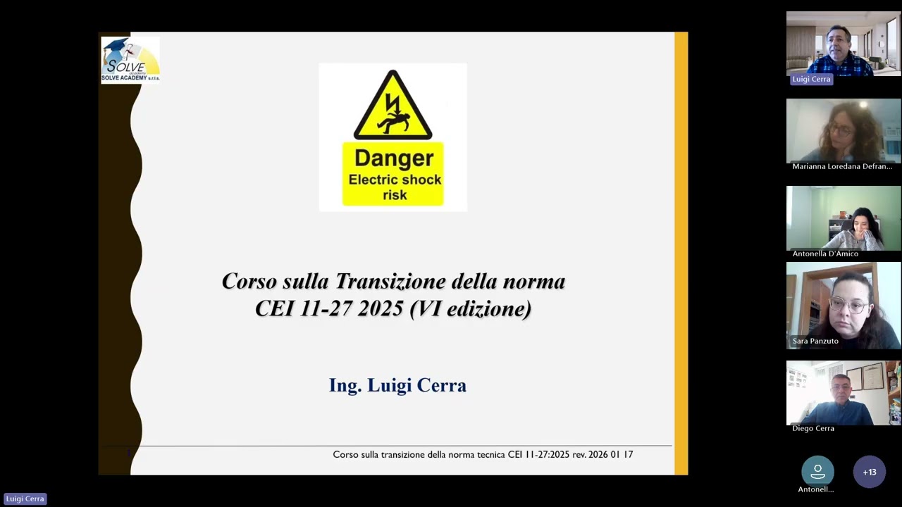 Corso interno Solve  Come cambia la norma CEI11 27