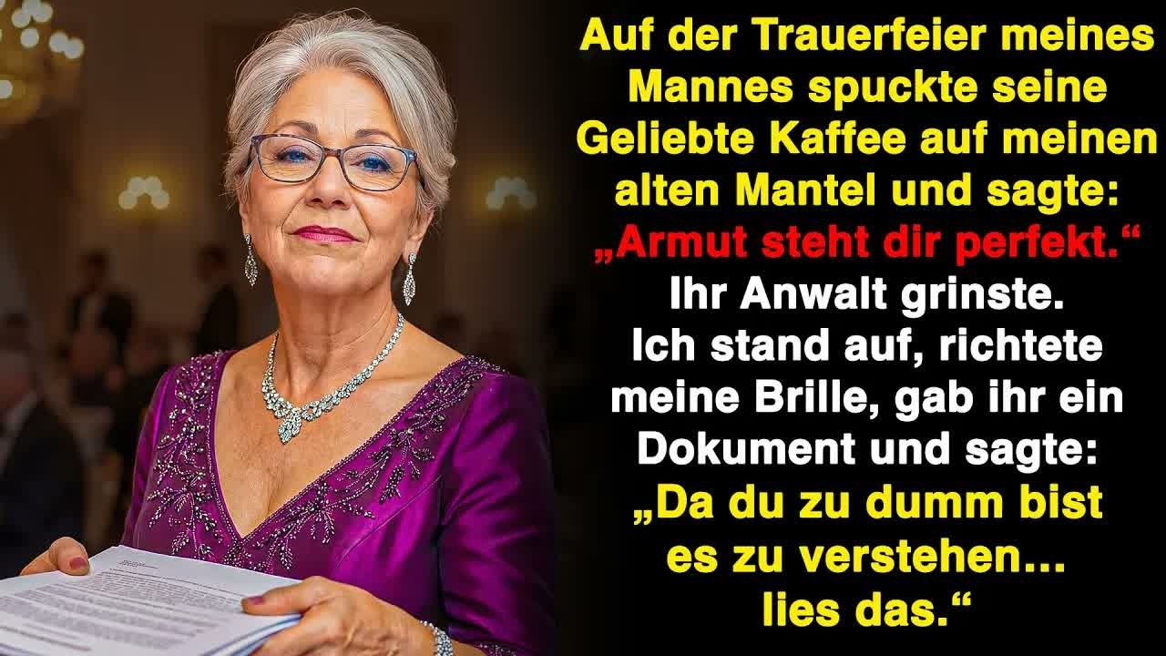 Auf der Trauerfeier spuckte seine Geliebte Kaffee auf meinen alten Mantel – und dann…