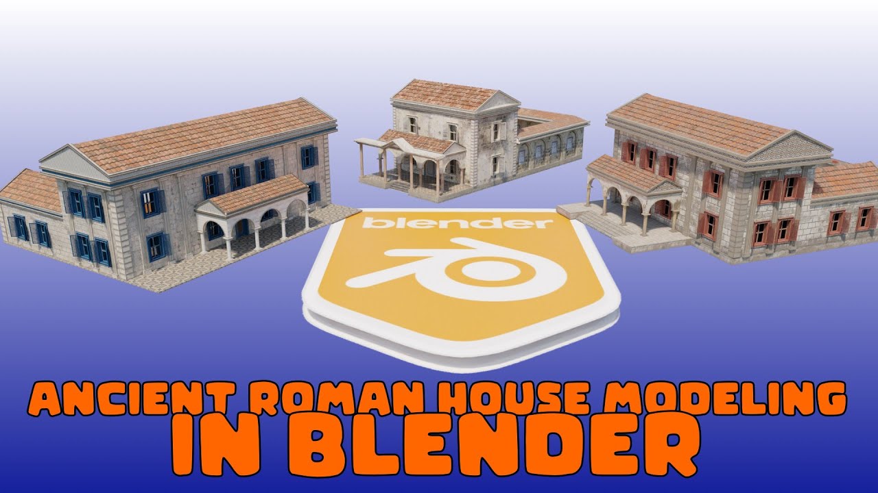 Lowpoly Ancient Roman House Modeling in Blender 3d / Time lapse / Speed Modeling / Blender / b3d