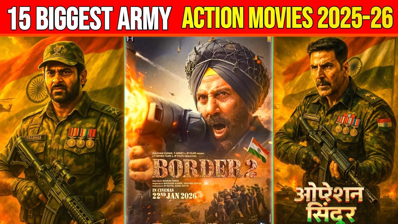15 Upcoming Indian Army War & Action Thriller Movies 2025-26 | Bollywood & South | Border 2 & More
