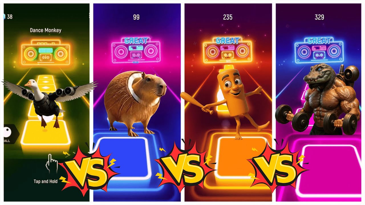 OMG! Tiles Hop – Dark Battle Begins 😱 Who Wins?!