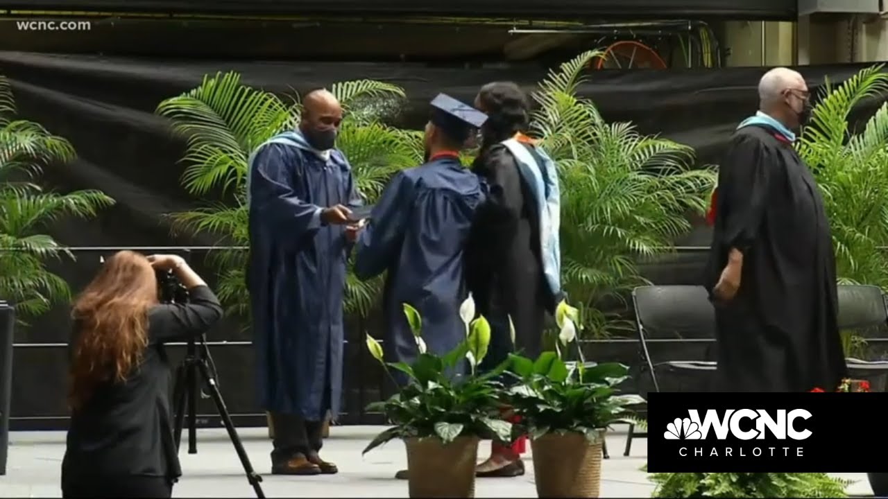 Chancellor Lee Adams, the son Rae Carruth nearly killed, graduates from high school