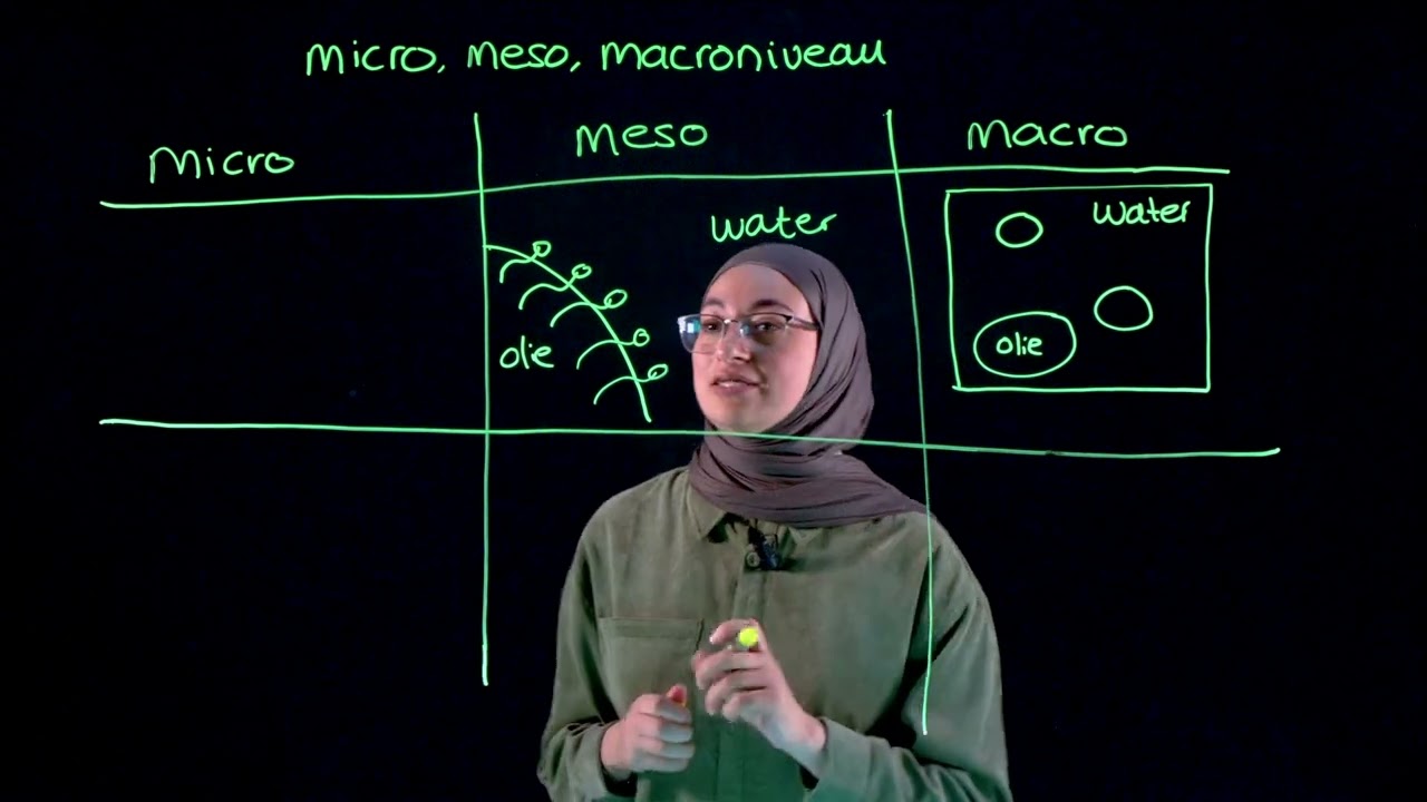Scheikunde uitlegfilmpje – Wat zijn de micro-, meso- en macroniveaus? – SistersinScience_NL