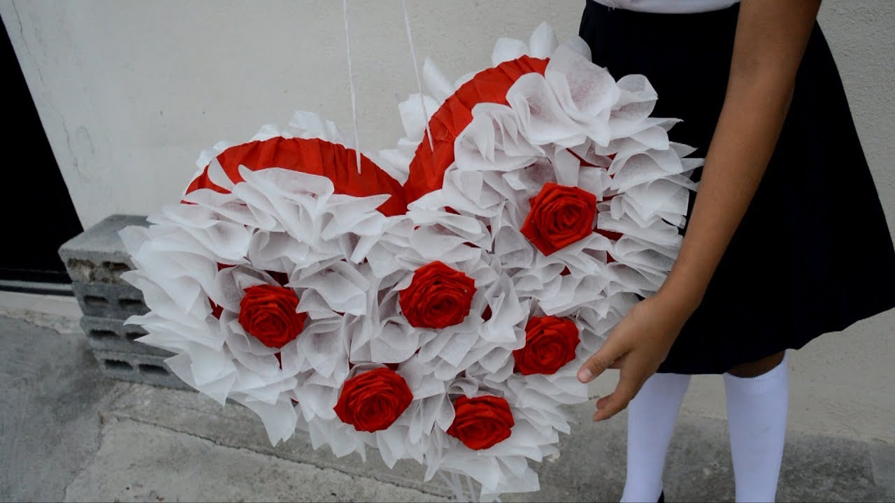 piñata de corazón día de las madres Pull String