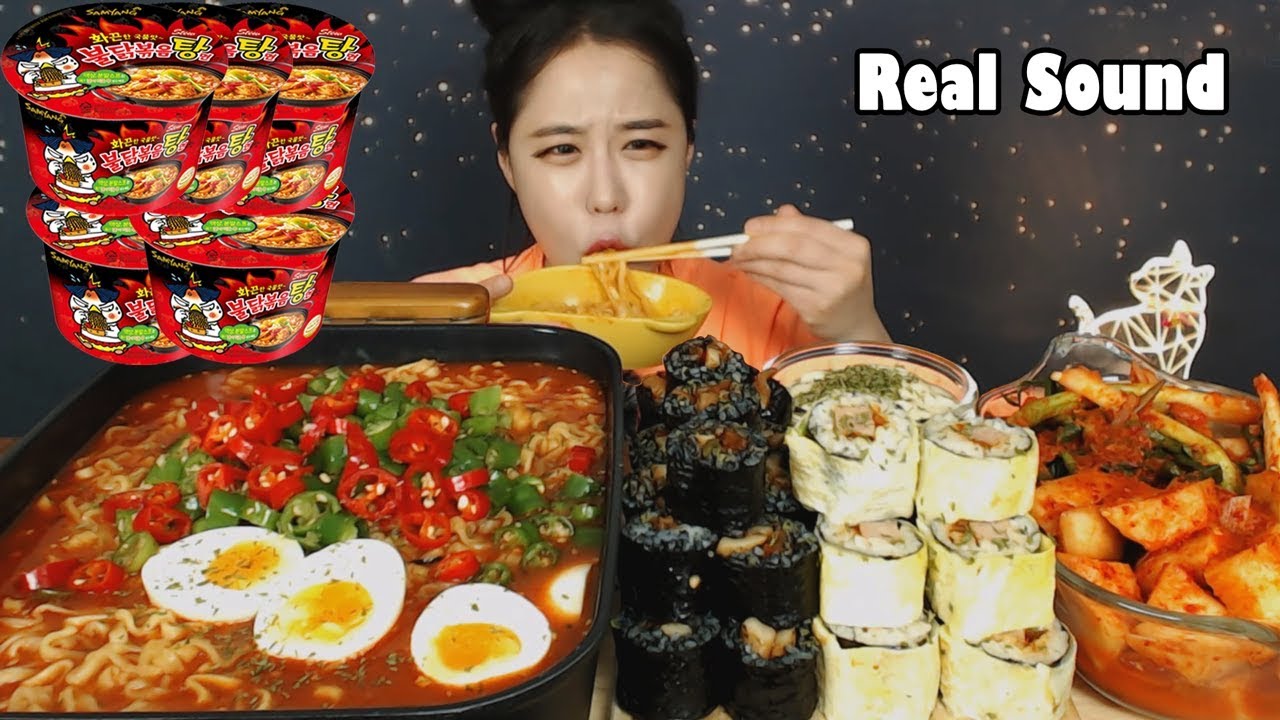 [Sub]/ [ Куриный курятник ] [ Моцарелла Спам Эгг Ролл ] /Mukbang eating show yummy