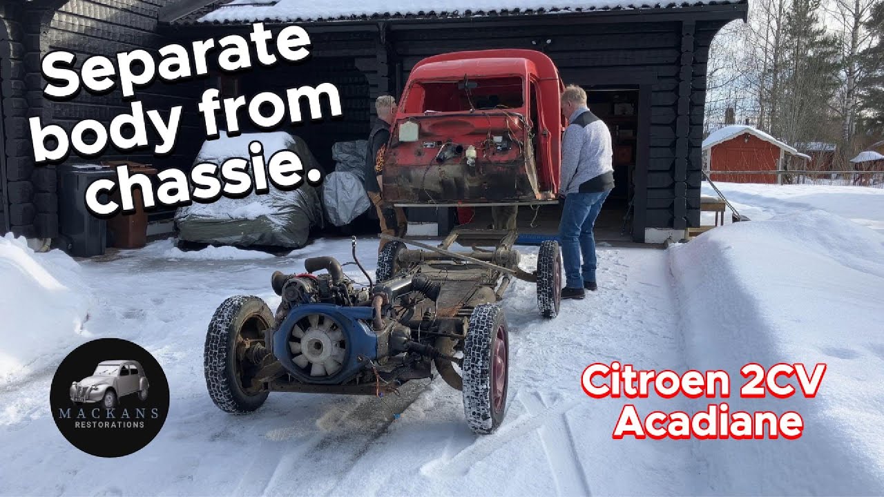 Citroen 2CV Acadiane EP.3 Separate body from chassie.