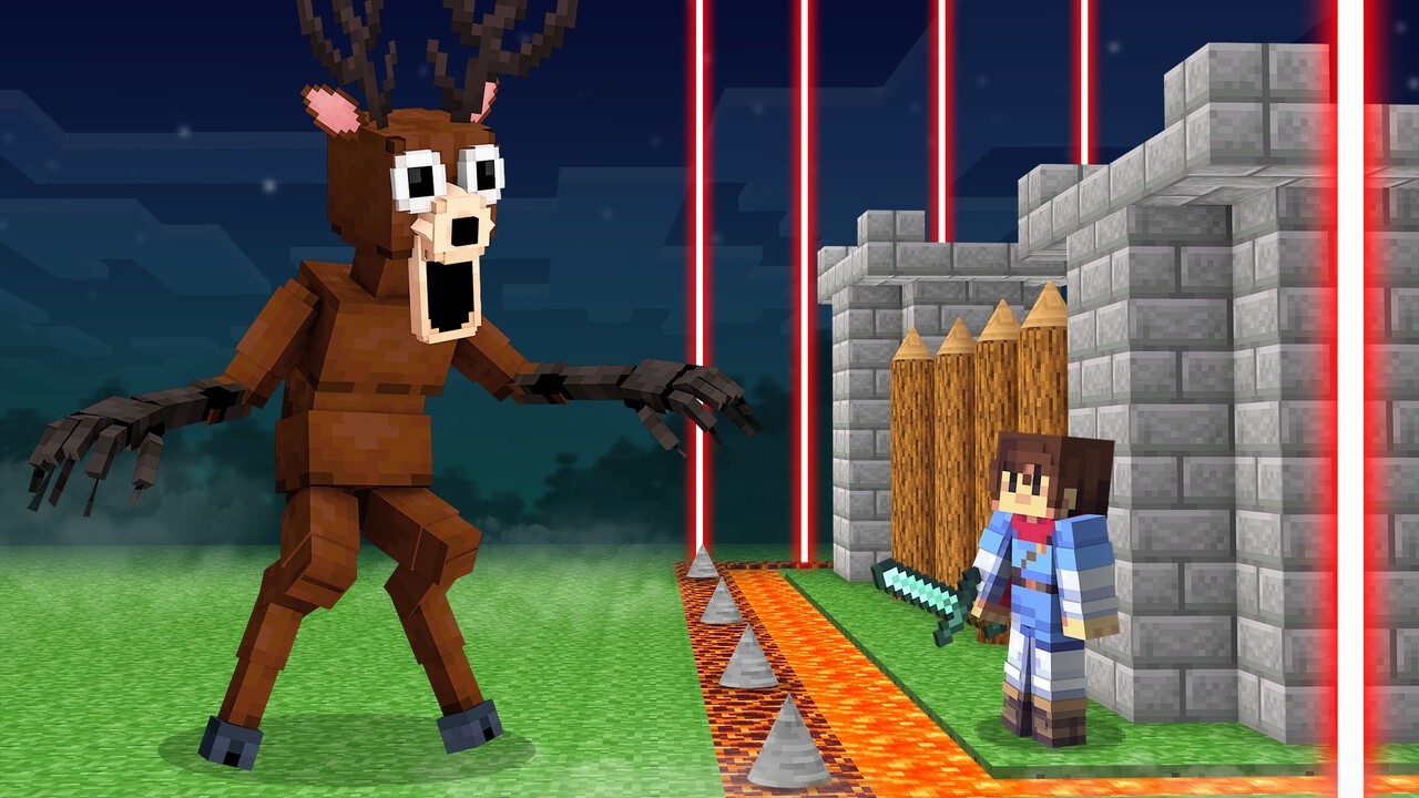 The Deer Monster vs Security House in Minecraft