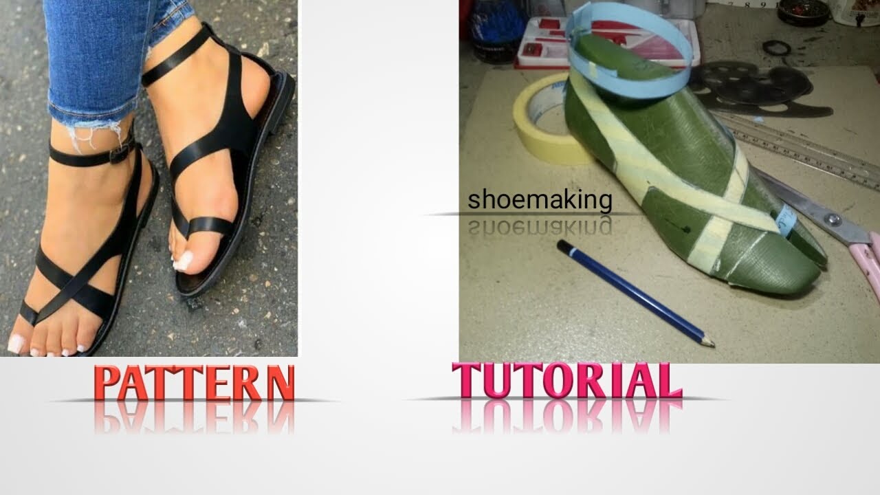 How to make pattern for this ladies unique complicated sandals #shoemaking #beginners