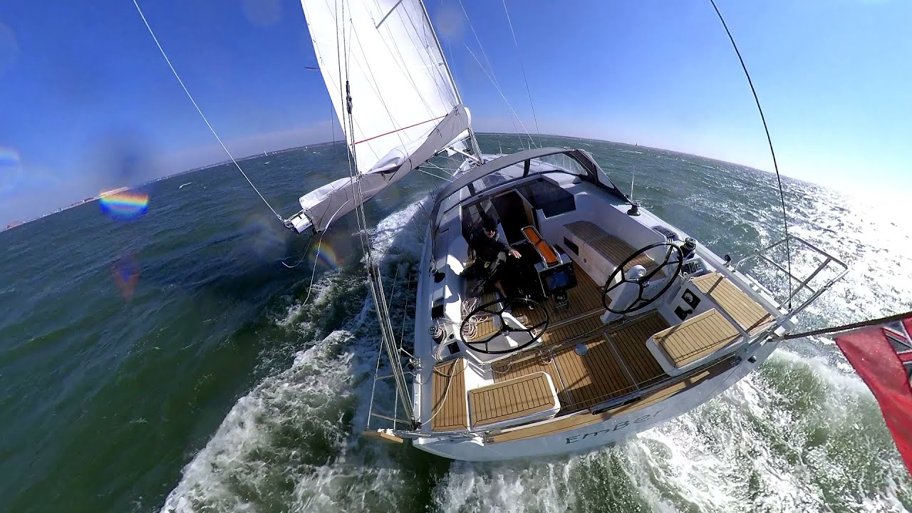 First sail of 2021 on board EmBer, Hanse 418