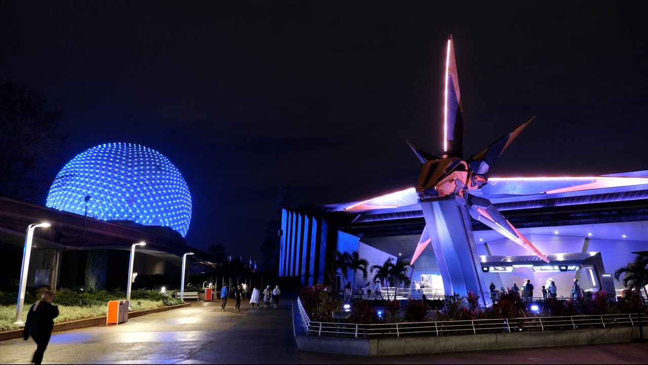 EPCOT at Night 2025 - Exiting the Park from Guardians of the Galaxy in 4K | Walt Disney World