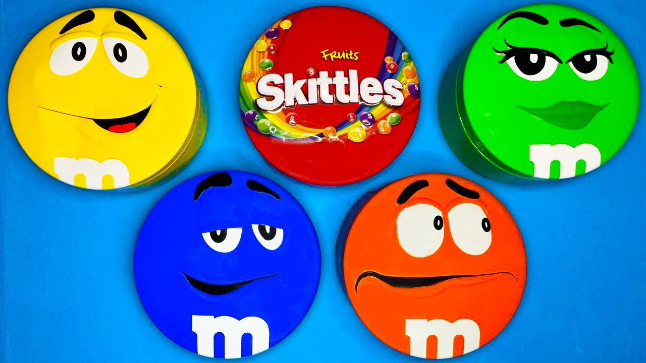 Satisfying Video | Unpacking Sweet M&M'S and Tasty Skittles Candy From Bright Containers ASMR